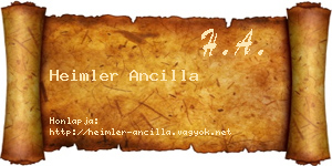 Heimler Ancilla névjegykártya